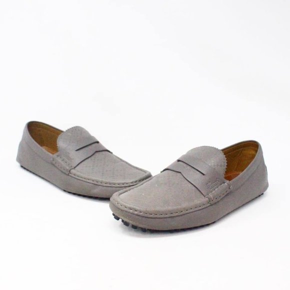 GUCCI #32277 Men´s Gray Leather Loafers (US 8.5 EU 38.5) main image 6